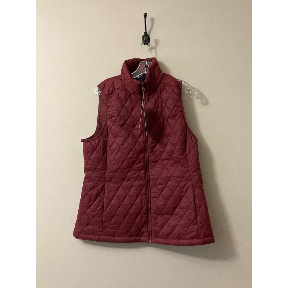 Lands' End 3-in-1 Systems Quilted Vest Liner Womens M Burgundy NWT